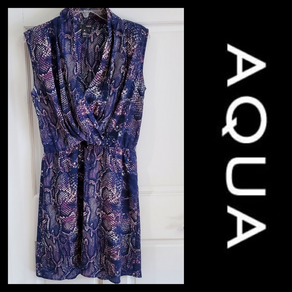 AQUA @ Bloomingdale's | Sleeveless Dress Blue MED